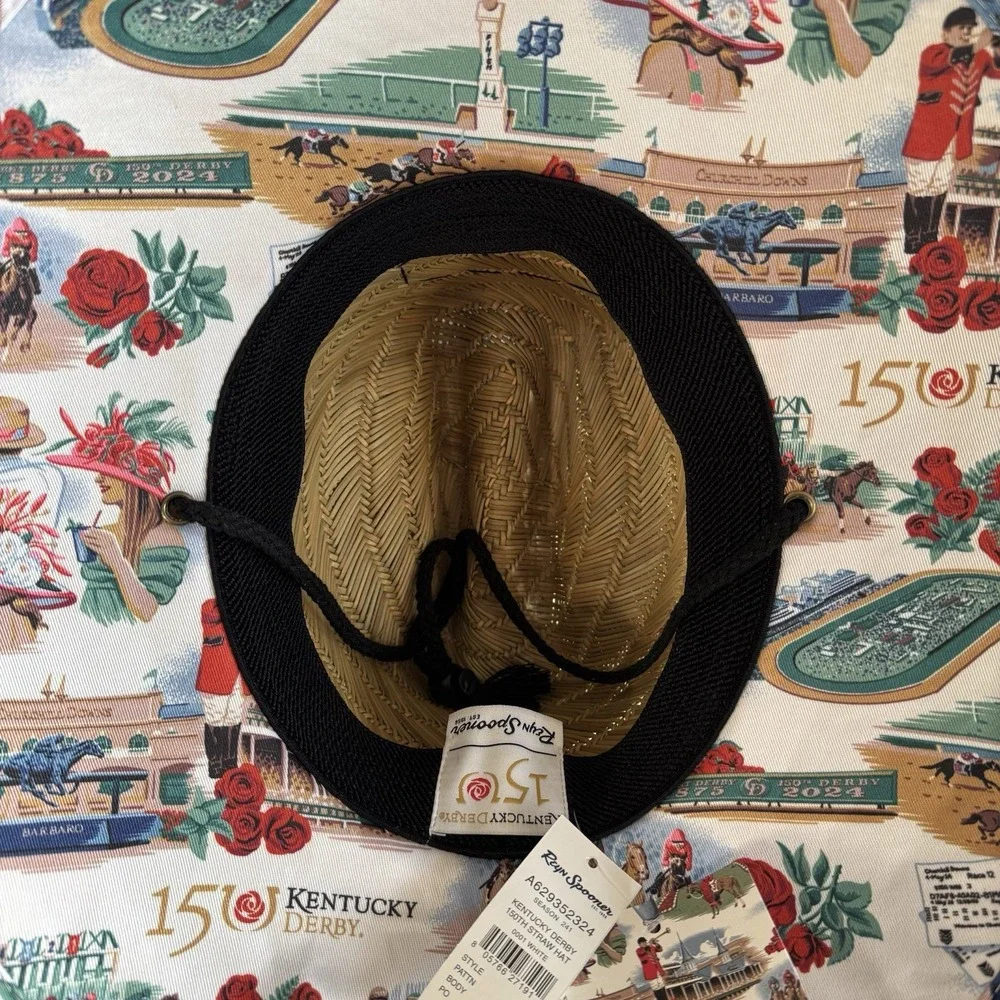 Reyn Spooner Kentucky Derby 151st Anniversary Straw Hat Adjustable Drawstring